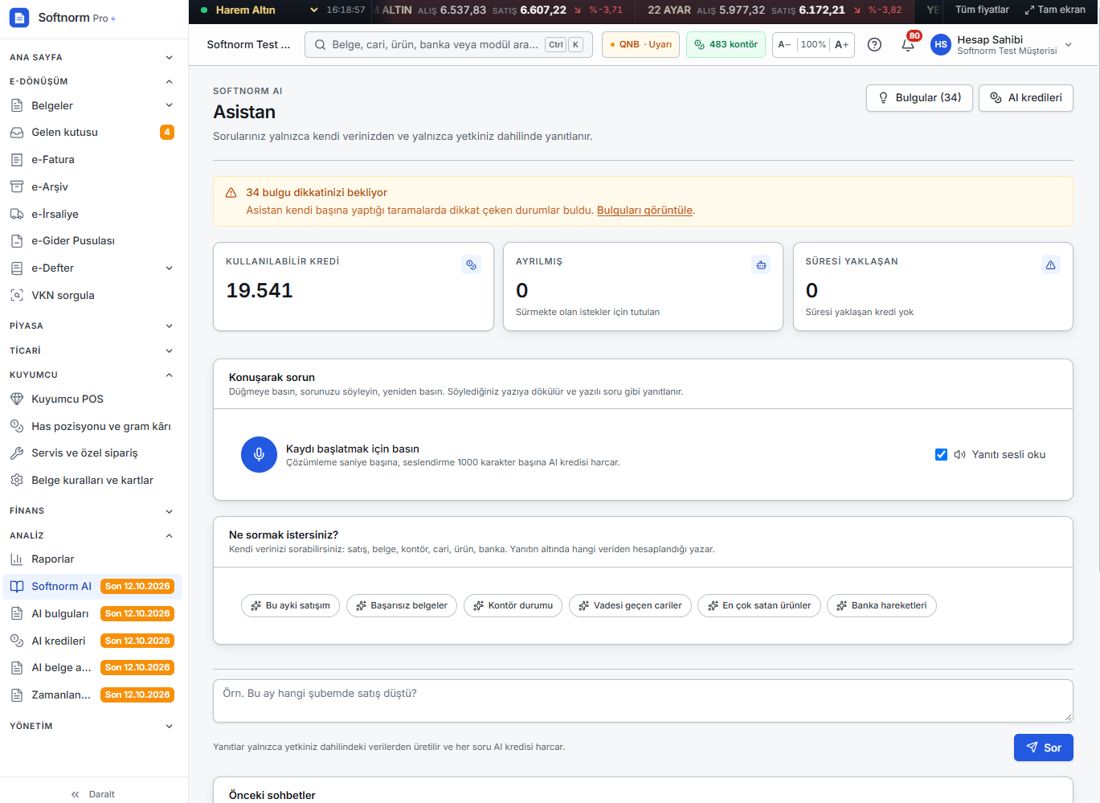 Softnorm Pro+ ekranı